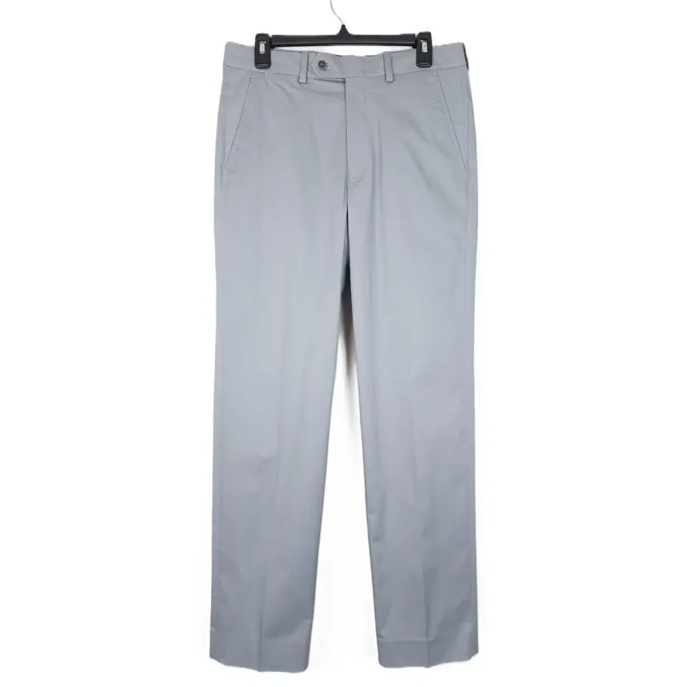 Nautica Mens Modern Fit 2 Piece Suit 42L 36x32 Grey Solid Stretch Cotton NWT